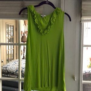 Sleeveless lime green shirt